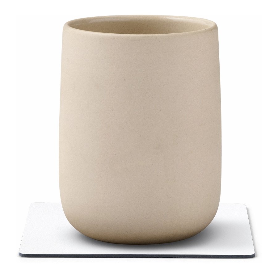 LIND DNA Square Recycled Leder Glasuntersetzer 10x10 cm, Nupo Reinwei&szlig;