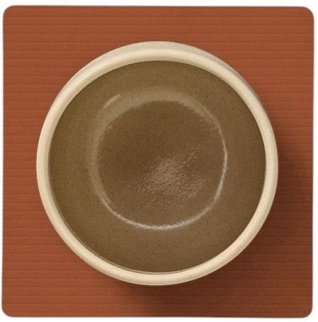 LIND DNA Square Recycled Leder Glasuntersetzer 10x10 cm, Corduroy Rust