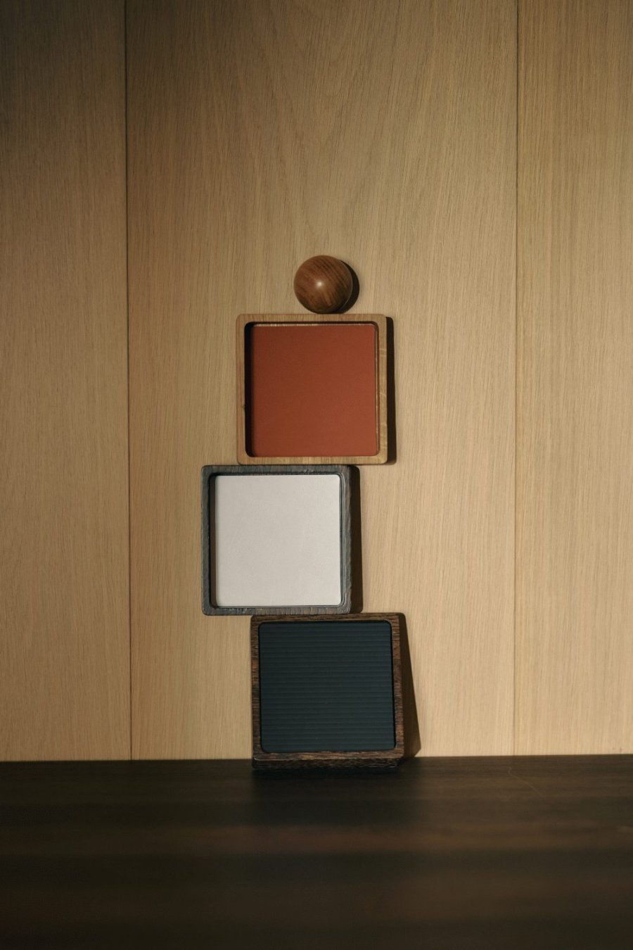 LIND DNA Square Recycled Leder Glasuntersetzer 10x10 cm, Corduroy Black Ink