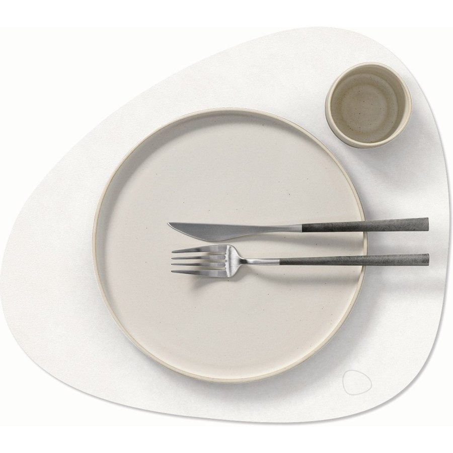 LIND DNA Curve Recycled L�der D�kkeserviet 37x44 cm, Nupo Pure White