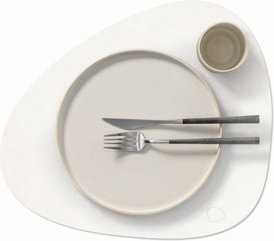 LIND DNA Curve Recycled L�der D�kkeserviet 37x44 cm, Nupo Pure White