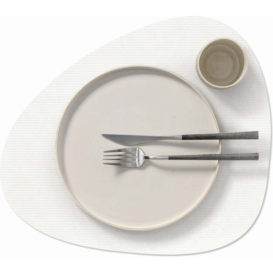 LIND DNA Curve Recycled Leder Tischset 37x44 cm, Corduroy Pure White