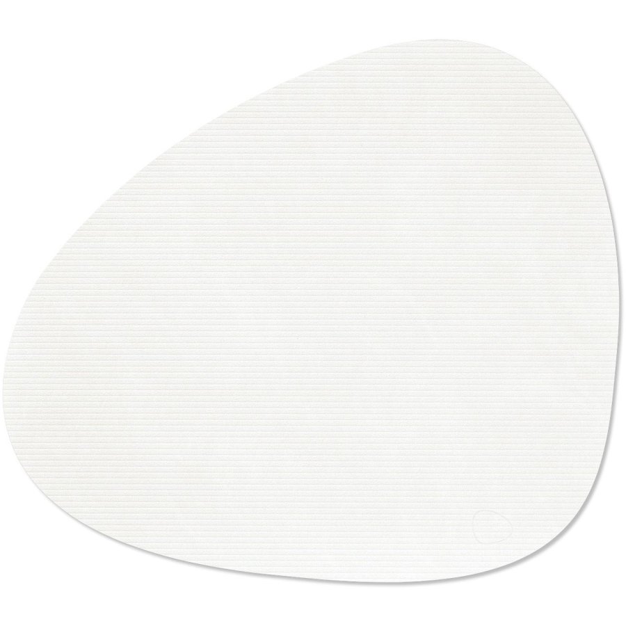 LIND DNA Curve Recycled Leder Tischset 37x44 cm, Corduroy Pure White