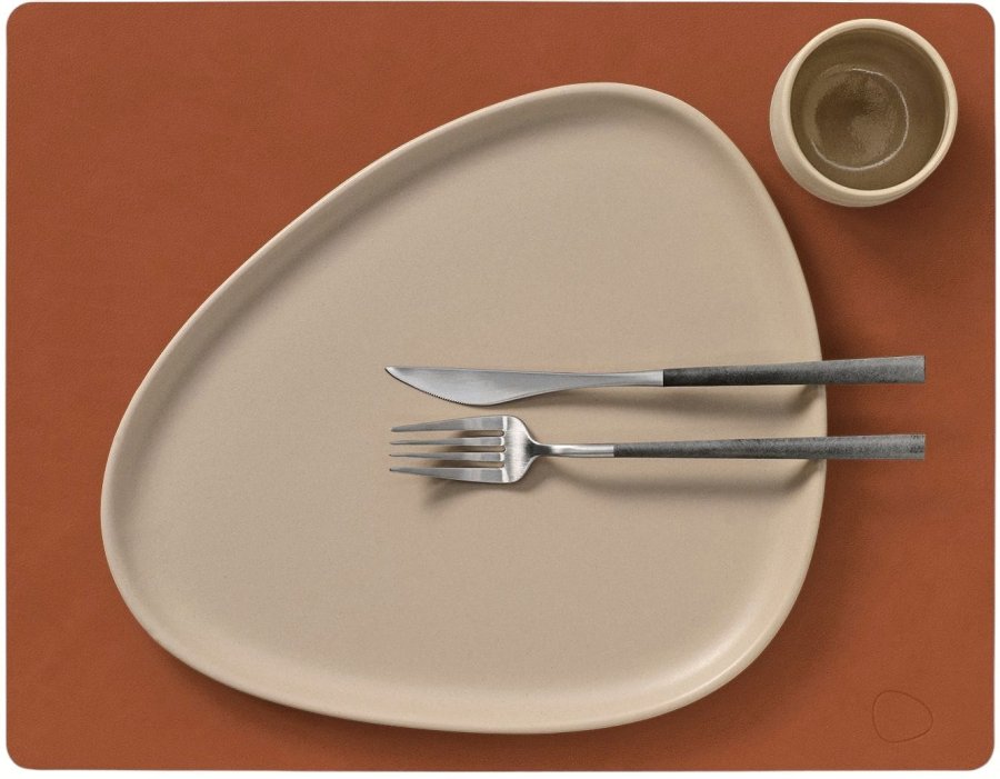 LIND DNA Square Recycled L�der D�kkeserviet 35x45 cm, Nupo Rust