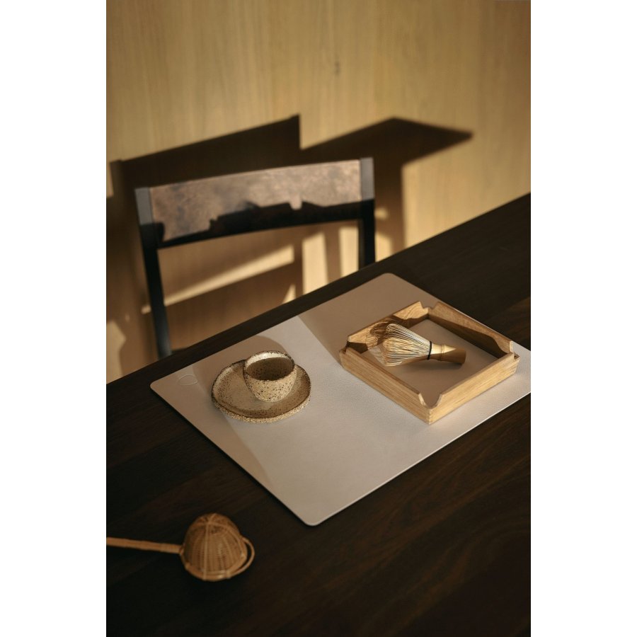 LIND DNA Square Recycled L�der D�kkeserviet 35x45 cm, Nupo Pure White