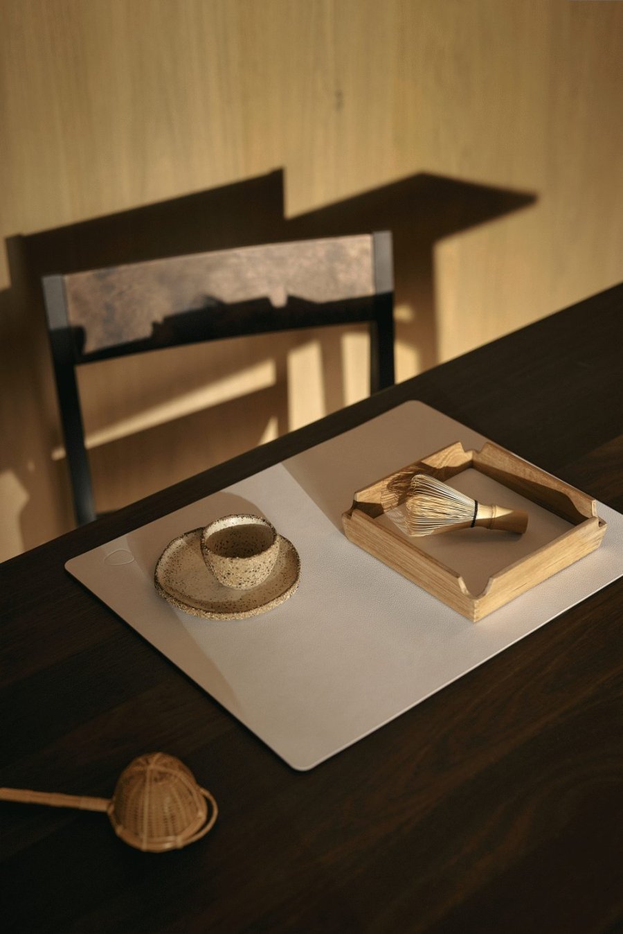 LIND DNA Square Recycled L�der D�kkeserviet 35x45 cm, Nupo Pure White