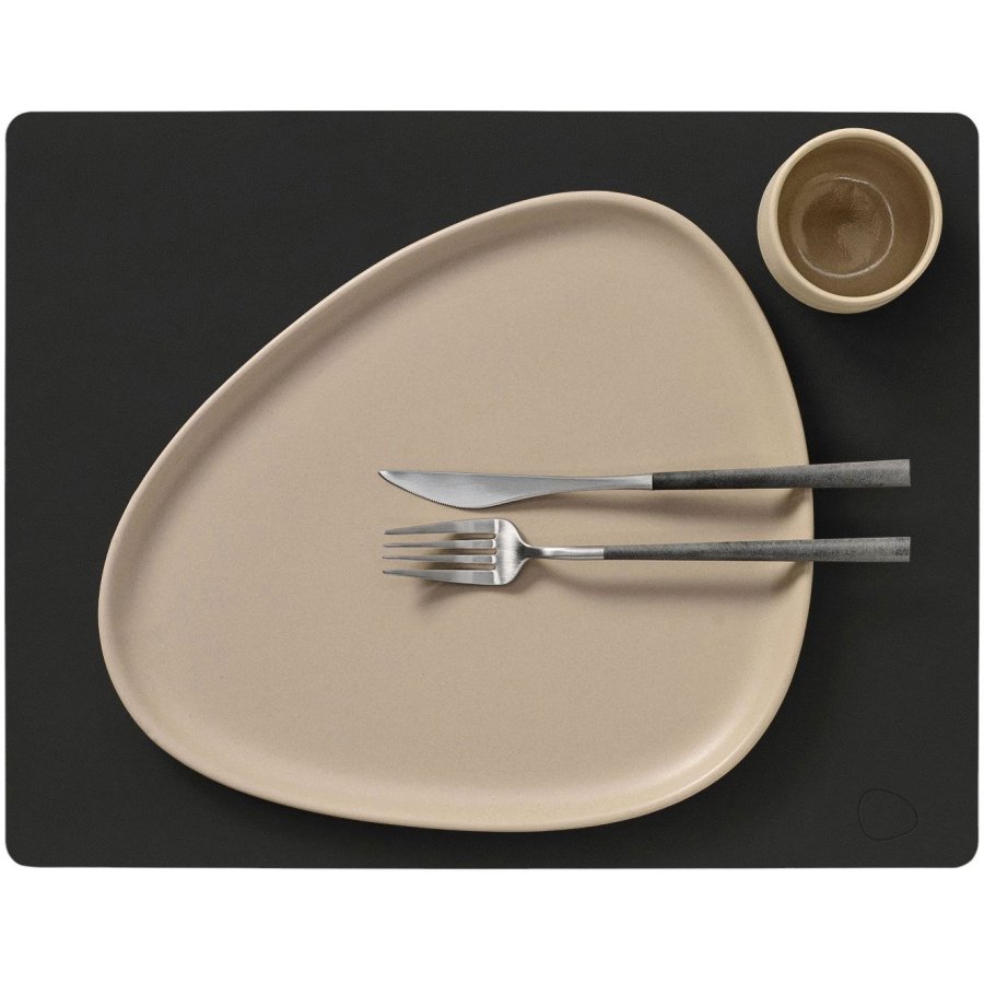 LIND DNA Square Recycled L�der D�kkeserviet 35x45 cm, Nupo Black Ink