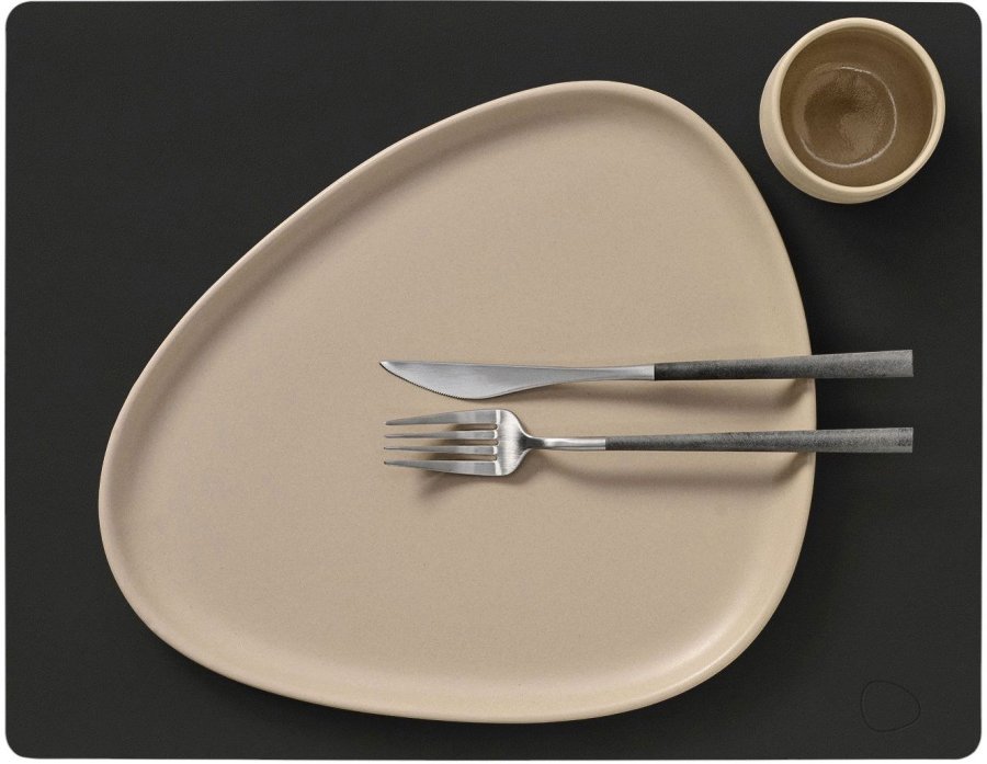 LIND DNA Square Recycled L�der D�kkeserviet 35x45 cm, Nupo Black Ink