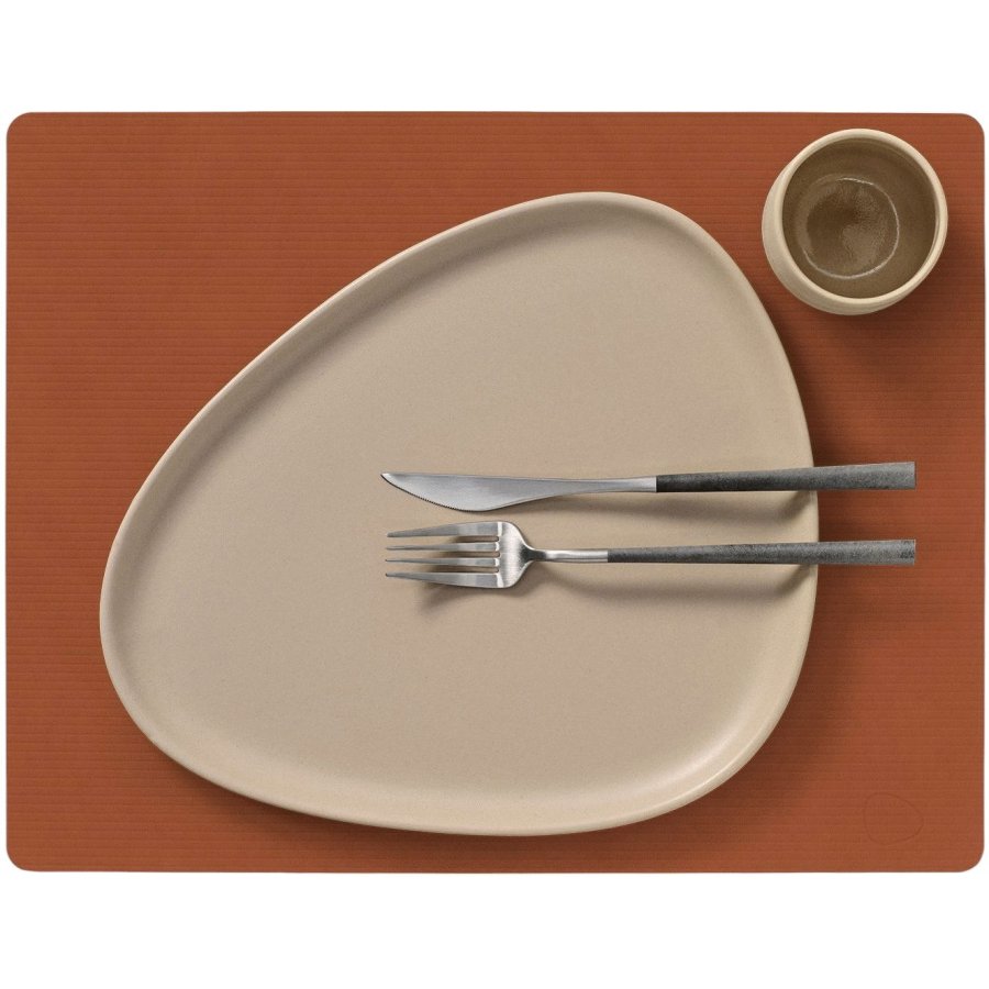 LIND DNA Square Recycled L�der D�kkeserviet 35x45 cm, Corduroy Rust