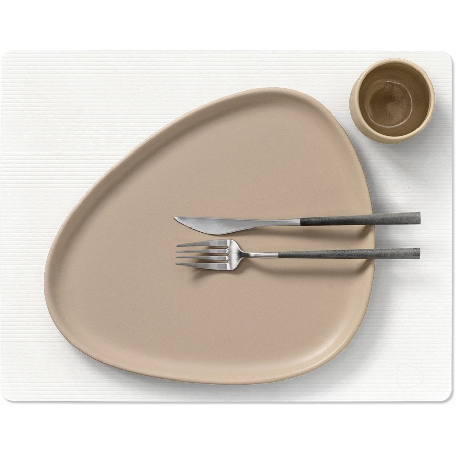 LIND DNA Square Recycled L�der D�kkeserviet 35x45 cm, Corduroy Pure White