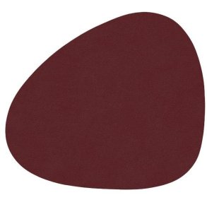 LIND DNA Curve Recycled Leder Glasuntersetzer 11x13 cm, Nupo Burgundy