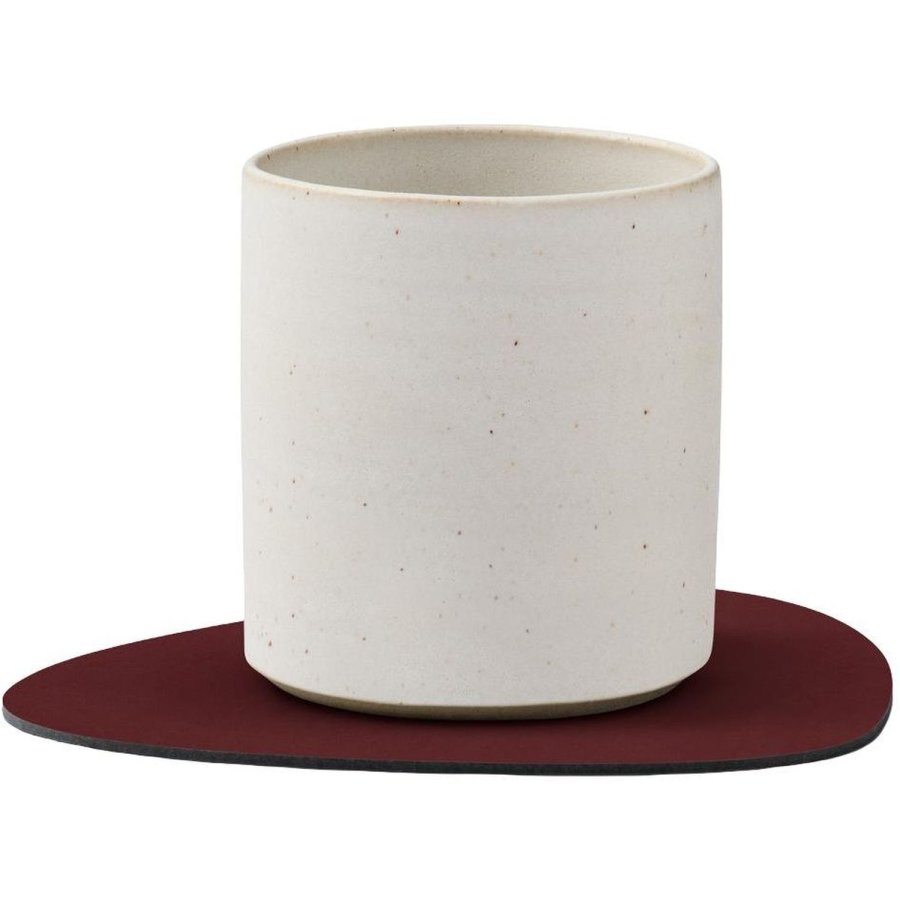 LIND DNA Curve Recycled Leder Glasuntersetzer 11x13 cm, Nupo Burgundy