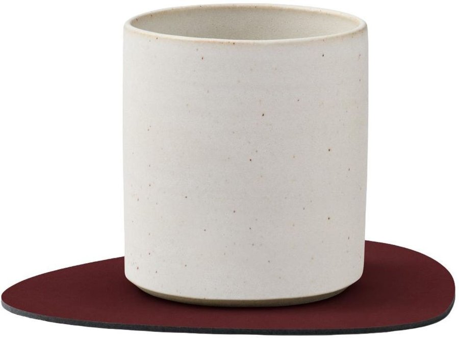LIND DNA Curve Recycled Leder Glasuntersetzer 11x13 cm, Nupo Burgundy