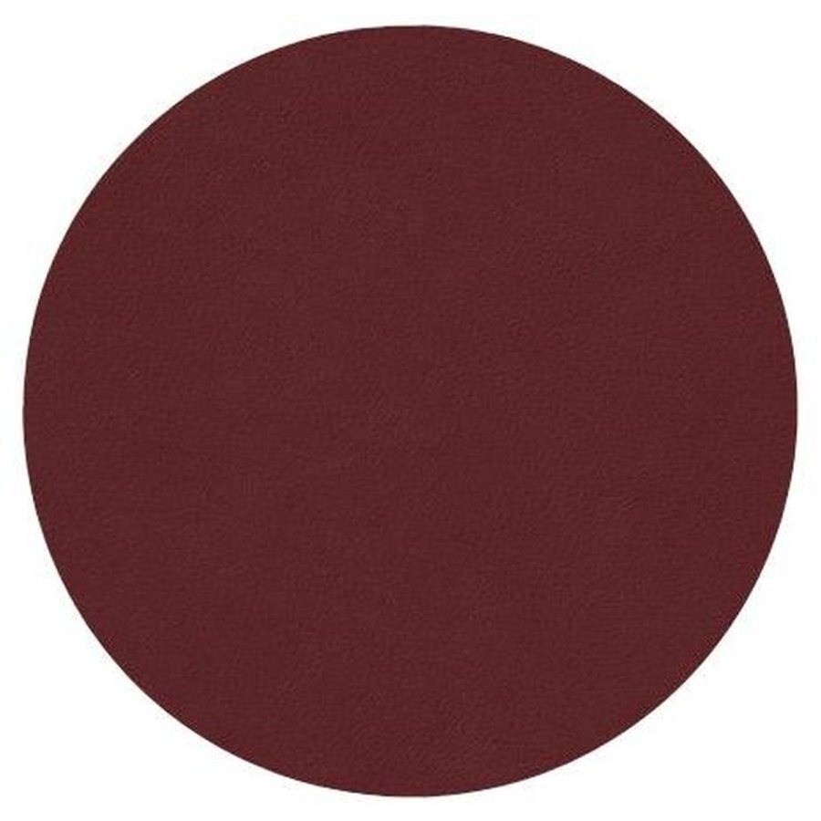 LIND DNA Circle Recycled Leder Glasuntersetzer Ø10 cm, Nupo Burgundy