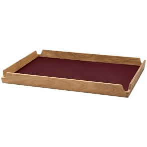 LIND DNA Square Airy Dienblad 36x28 cm, Nupo Bourgogne/Teak