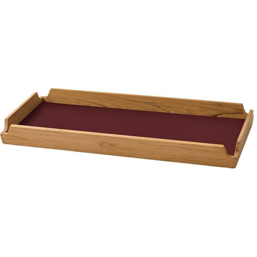 LIND DNA Square Slim Airy Dienblad 36,6x14,6 cm, Nupo Bourgogne/Teak