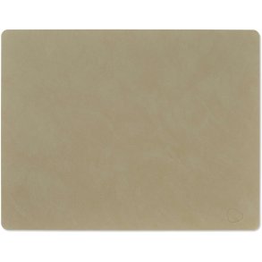 LIND DNA Square Recycled Læder Dækkeserviet 35x45 cm, Nupo Herbal Dust