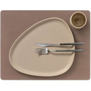 LIND DNA Square Recycled Læder Dækkeserviet 35x45 cm, Nupo Truffle