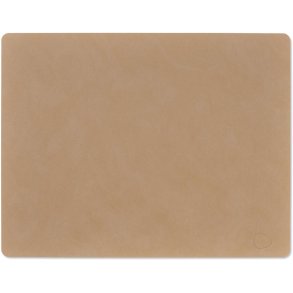 LIND DNA Square Recycled Læder Dækkeserviet 35x45 cm, Nupo Nougat