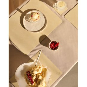 LIND DNA Square Recycled Læder Dækkeserviet 35x45 cm, Nupo Lemon Sorbet