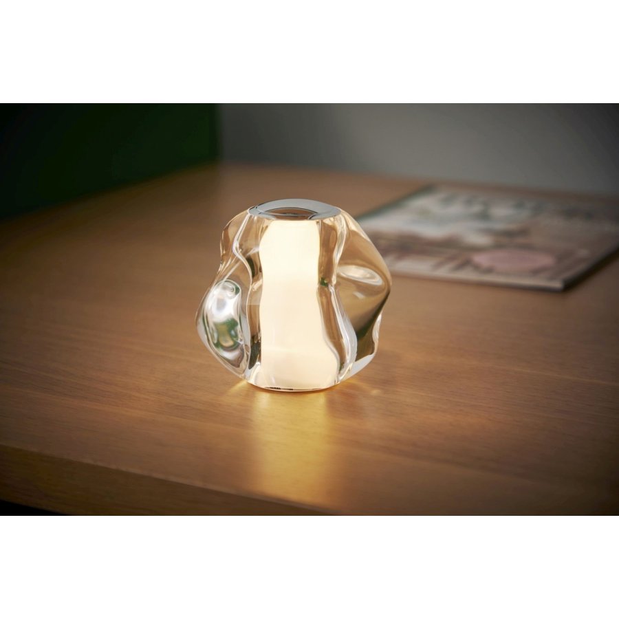 LOOM Design Ice Ball Bordlampe LED H10 cm, Transparent/Krom