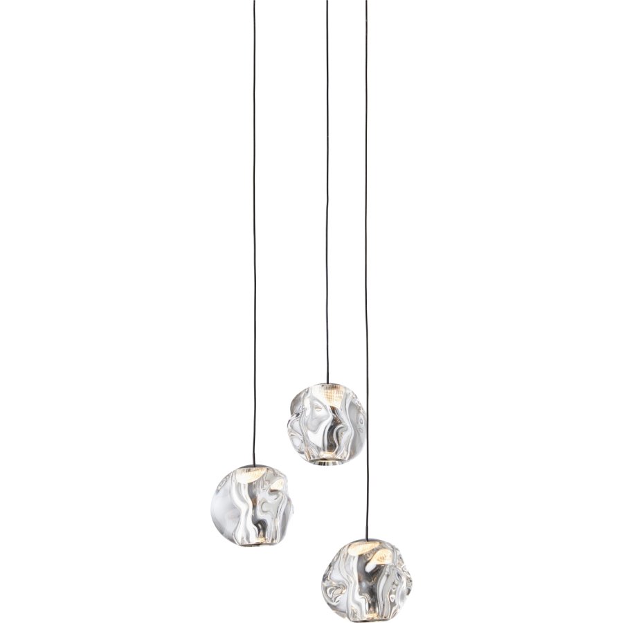 LOOM Design Ice Ball 3-Spot Pendel LED �10,5 cm, Transparent