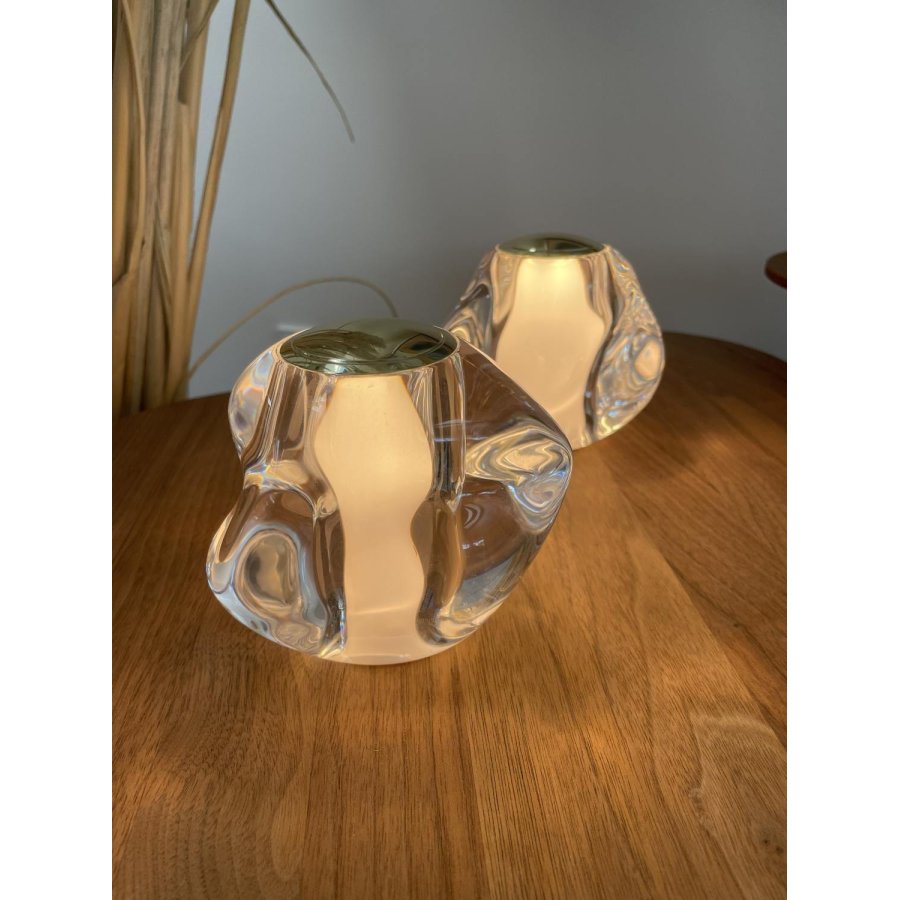 LOOM Design Ice Ball Bordlampe LED H10 cm, Transparent/Guld