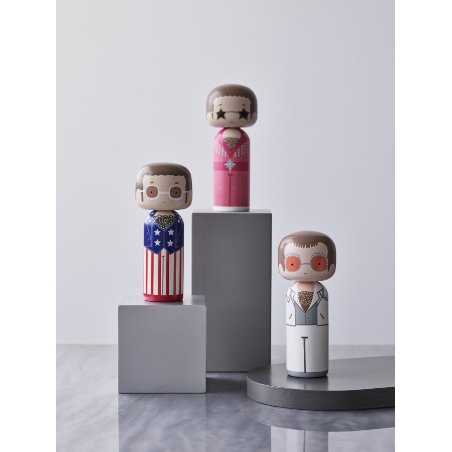 Lucie Kaas Kokeshi Elton H14.5 cm, Malet Tr�