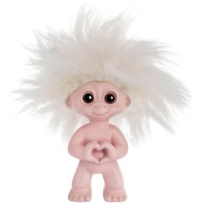 Lykketrold Good Luck Troll 9 cm, Rosa m. Herz