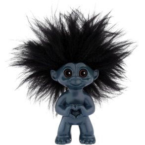Lykketrold Good Luck Troll 9 cm, Dunkelblau m. Herz