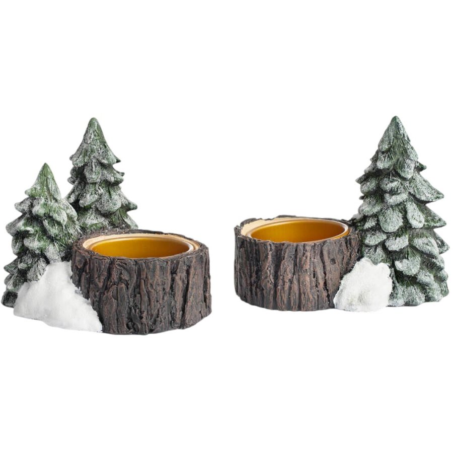 Lykketrold Die Familie Grandam Good Luck Troll Kerzenhalter 2er Set H6 cm, Der Wald des Glcks