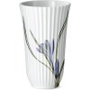 Lyngby trompetvasen 18cm, hvid m. krokus