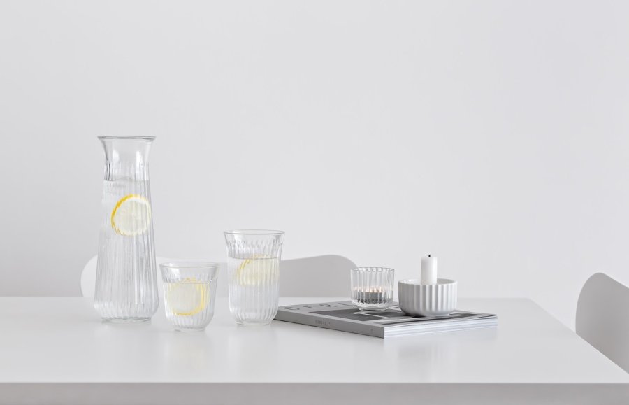 Lyngby Vandkaraffel 1 L. Klart Glas 2Pk.