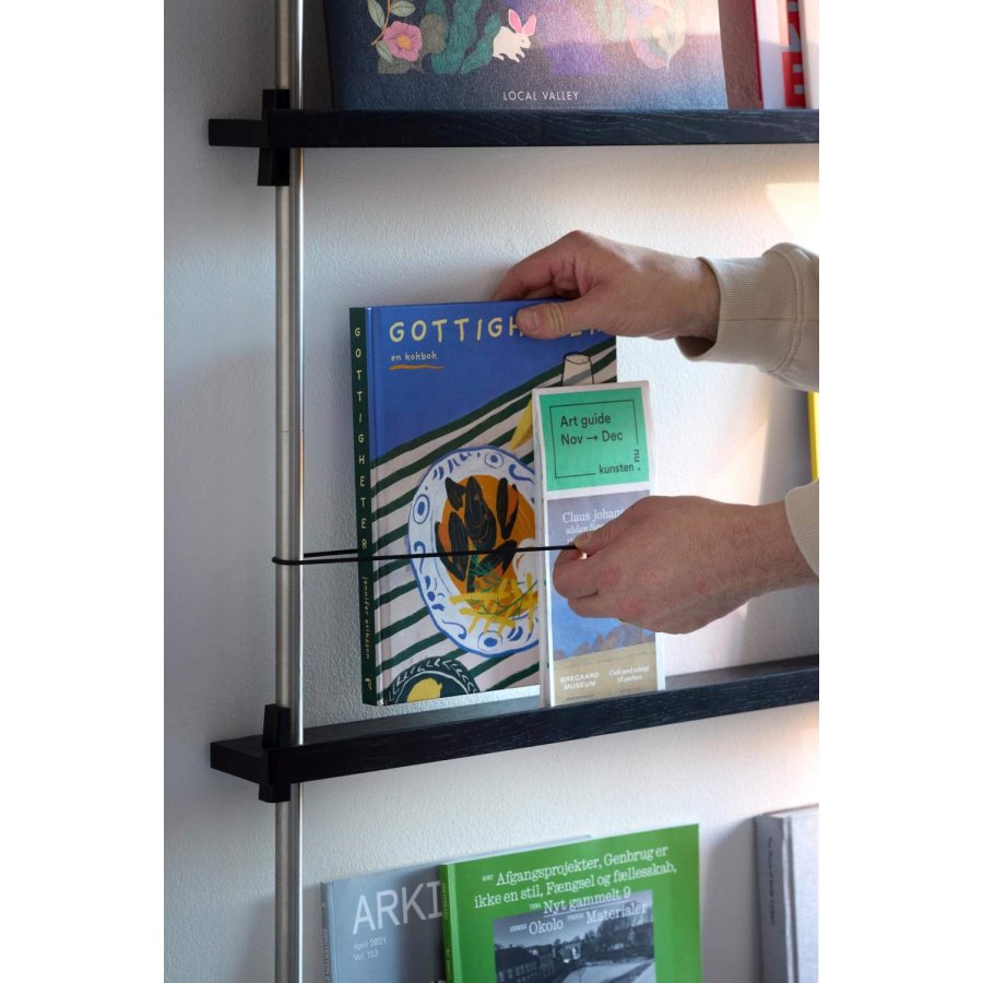 MOEBE Zeitschriftenständer 180x85 cm, Schwarz/Edelstahl