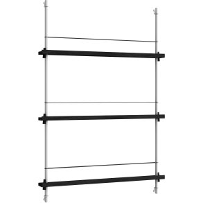 MOEBE Magasinreol 115x85 cm, Sort/Rustfrit Stl