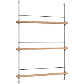 MOEBE Magasinreol 115x85 cm, Eg/Rustfrit Stl