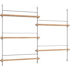 MOEBE Magasinreol 115x162 cm, Eg/Rustfrit Stl