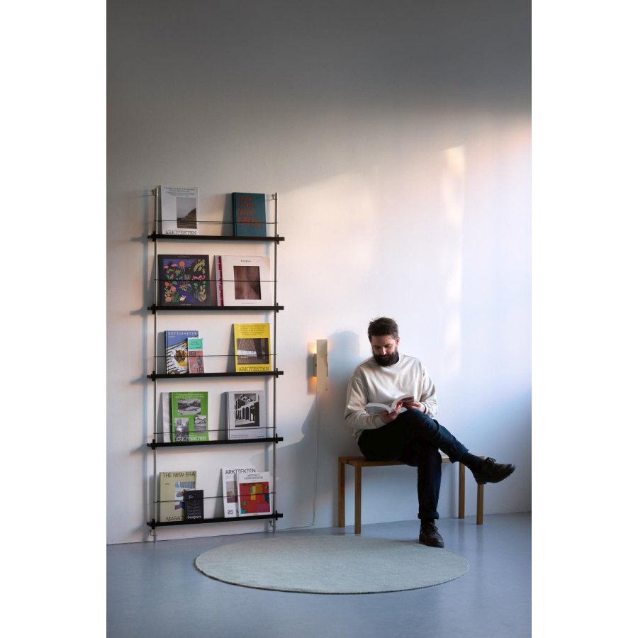 MOEBE Zeitschriftenstnder 180x162 cm, Schwarz/Edelstahl