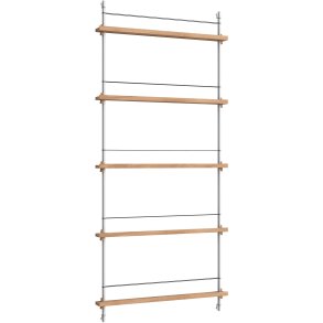 MOEBE Magasinreol 180x85 cm, Eg/Rustfrit Stl