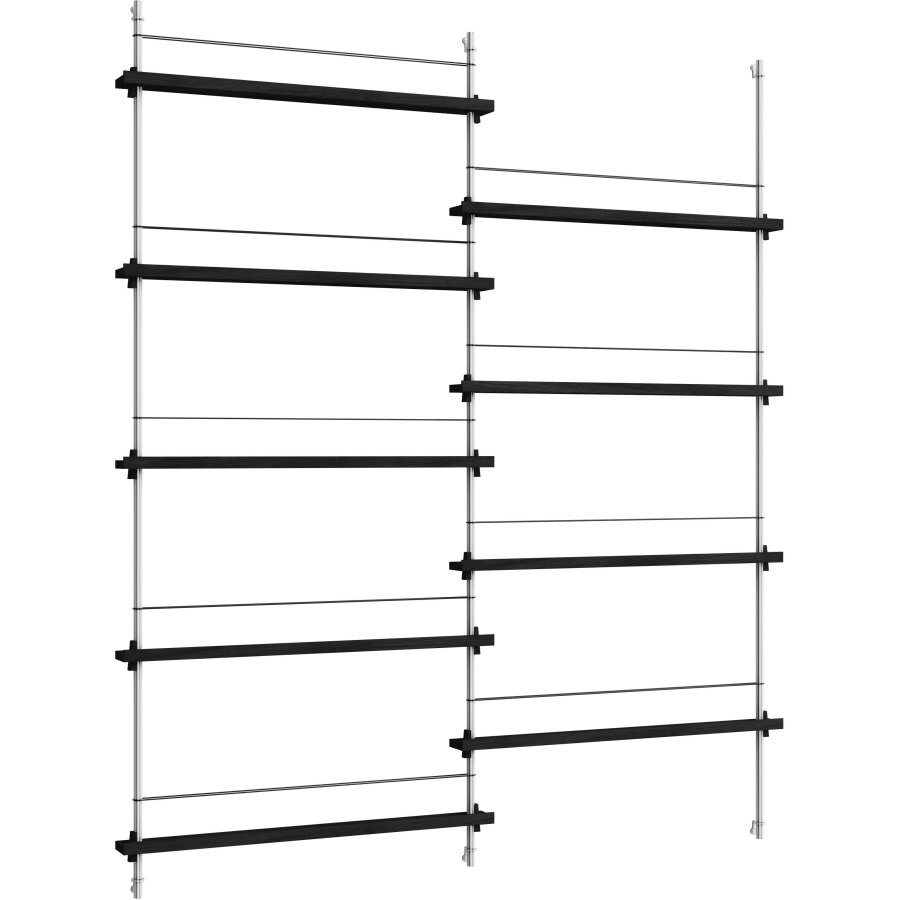 MOEBE Zeitschriftenstnder 180x162 cm, Schwarz/Edelstahl