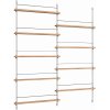 MOEBE Magasinreol 180x162 cm, Eg/Rustfrit Stl