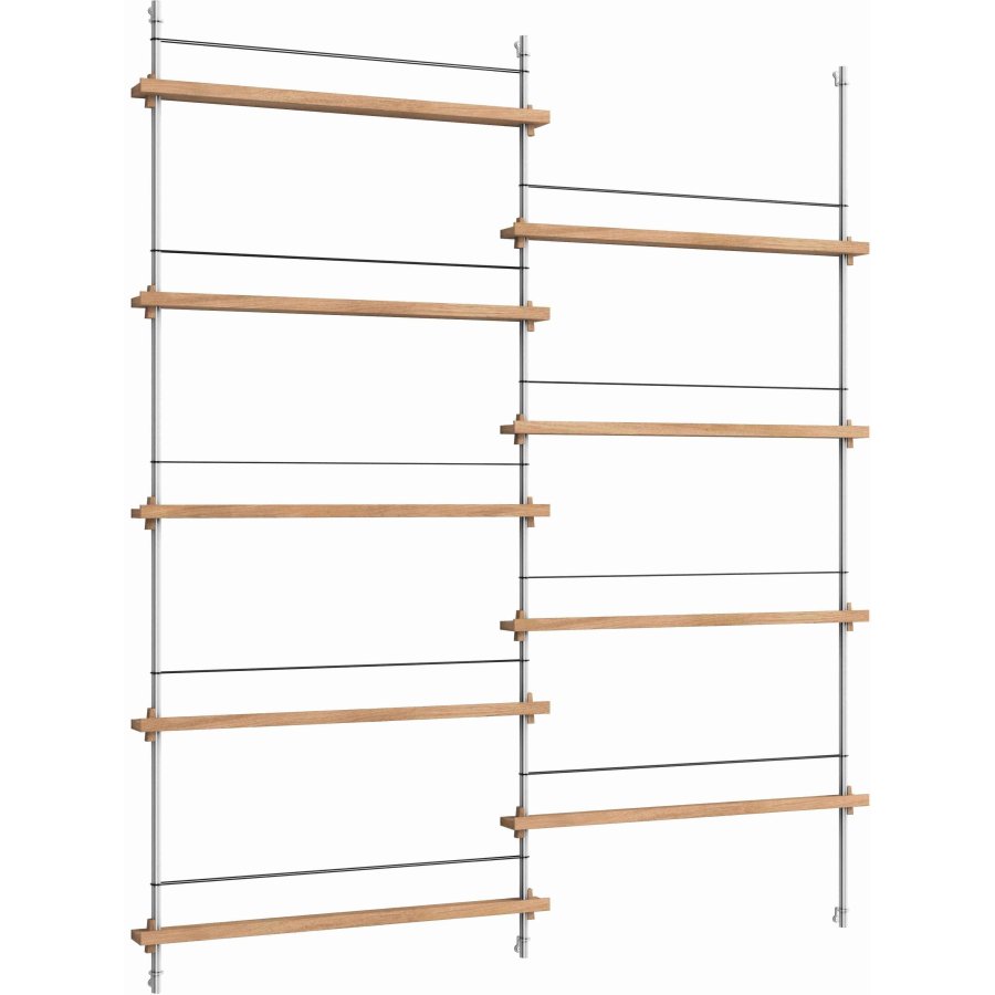 MOEBE Magasinreol 180x162 cm, Eg/Rustfrit Stl