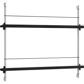 MOEBE Magasinreol 85x65 cm, Sort/Rustfrit Stl