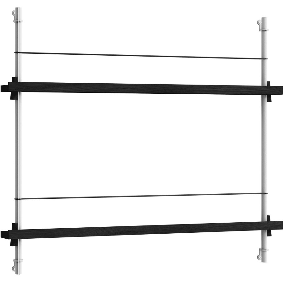 MOEBE Magasinreol 85x65 cm, Sort/Rustfrit Stl