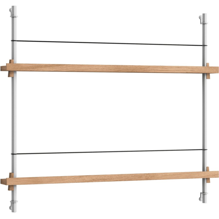 MOEBE Magasinreol 85x65 cm, Eg/Rustfrit Stl