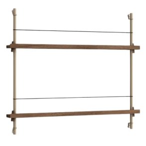 MOEBE Magasinreol 85x73 cm, Warm Grey/Rget Eg