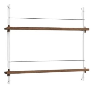 MOEBE Magasinreol 85x73 cm, Hvid/Rget Eg