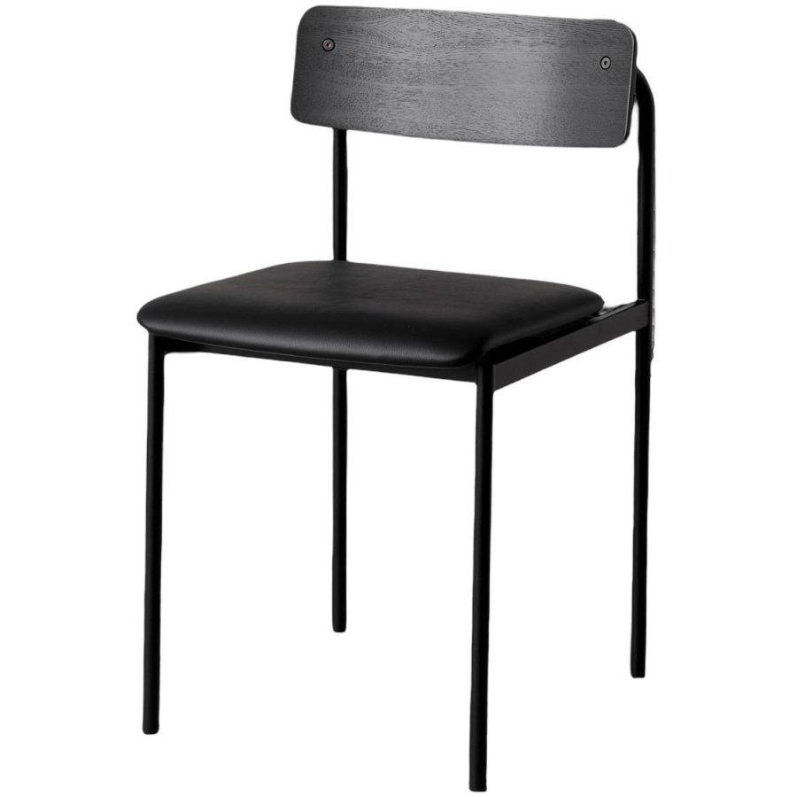 MOEBE Offset Stol H76,5 cm, Sort Ask/Sort L�der