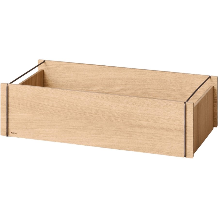 MOEBE Aufbewahrungsbox 60x31x16,5 cm, Eiche/Edelstahl