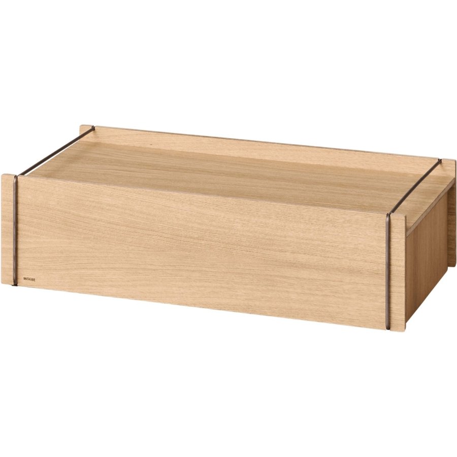 MOEBE Aufbewahrungsbox 60x31x16,5 cm, Eiche/Edelstahl